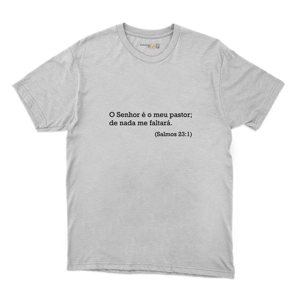 Camiseta Camisa Religiosa Algodao O Senhor é o Meu Pastor de Nada Me Faltará Confortavel Macio