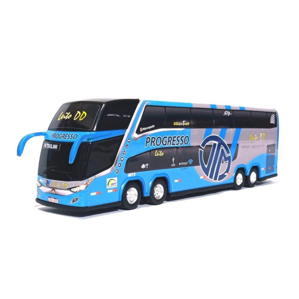 Brinquedo Miniatura Ônibus Viação Progresso Leito 1800 Dd G7
