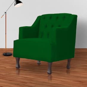 Poltrona Estofada Para Hall de Entrada Genesis Suede Verde - LM DECOR