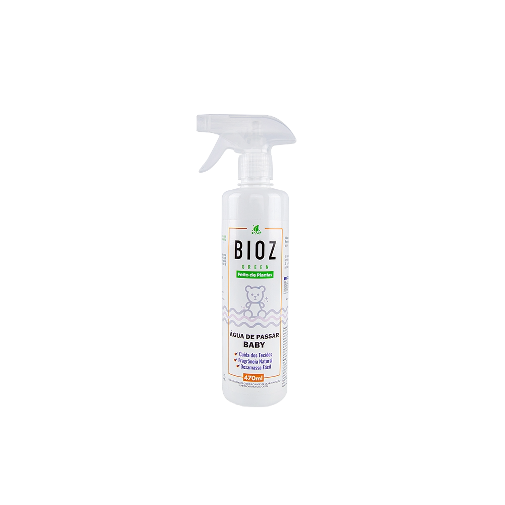 Kit 3X: Água de Passar Roupa Biodegradável Baby BioZ Green 470ml