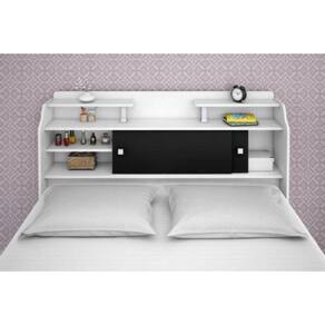Cabeceira Box Casal Queen Elisa Branco ou Branco/Preto