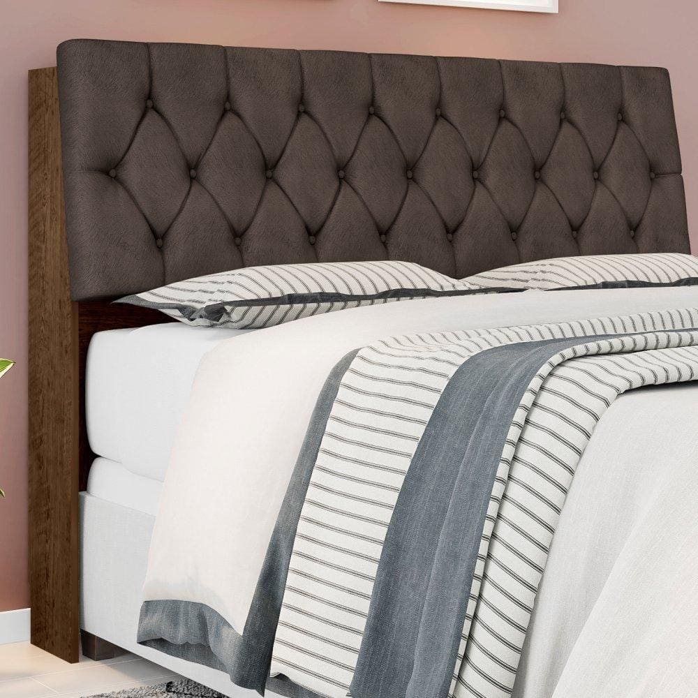 Cabeceira Box Isabella Queen Malbec Captonê Marrom