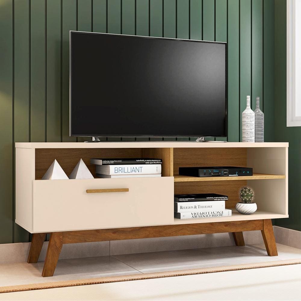 Rack com Nichos e Porta Serafinne Off White Cinamomo