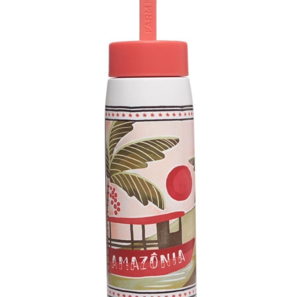 Garrafa Farm Que Sede 500 Ml Revoada Tropical Branca Laranja