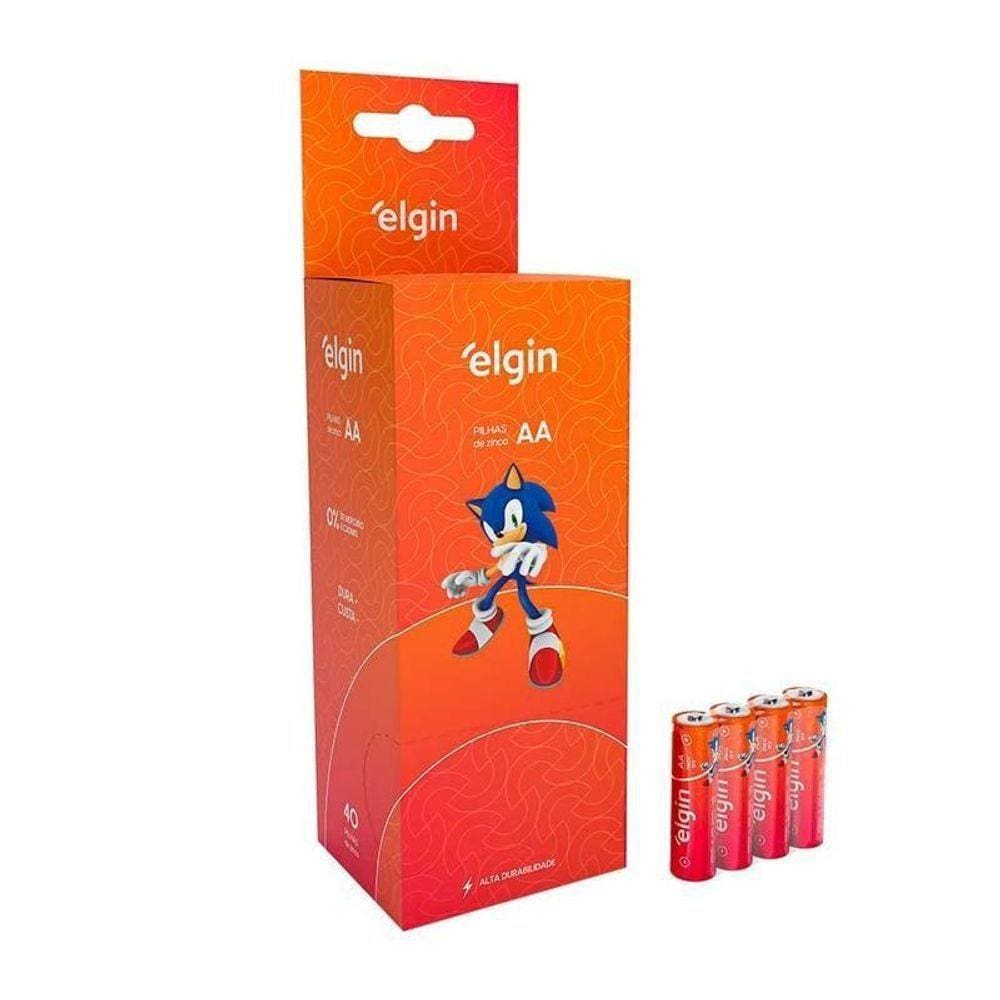 Pilha Zinco Aa Tubo 40 Unidades Elgin R06p [f108]
