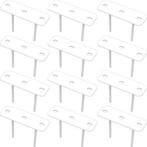 12 Suportes 2 Espetos Estacas Chão Refletor 12 Cjts - Branco