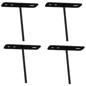 04 Suportes Espetos Estacas Chão Refletor - 04 Cjts - Preto