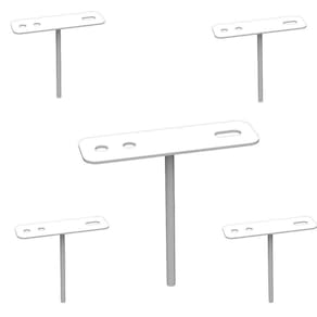 05 Suportes Espetos Estacas Chão Refletor - 05 Cjts - Branco