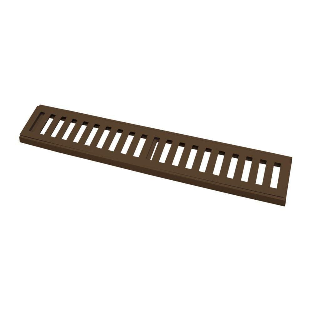 Ralo Grelha Linear Com Caixilho Em Alumínio Marrom 20x50cm