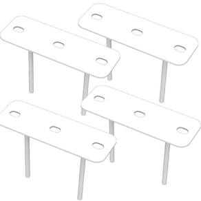 04 Suportes 2 Espetos Estacas Chão Refletor 04 Cjts - Branco