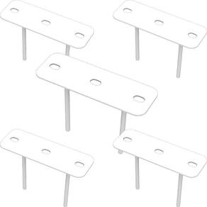05 Suportes 2 Espetos Estacas Chão Refletor 05 Cjts - Branco