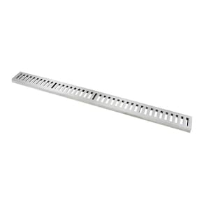 Ralo Grelha Linear Com Caixilho Em Alumínio Polido 20x100cm