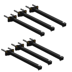 06 Suportes Refletor Base Reta Braço 20 Cm 6 Cjts - Preto