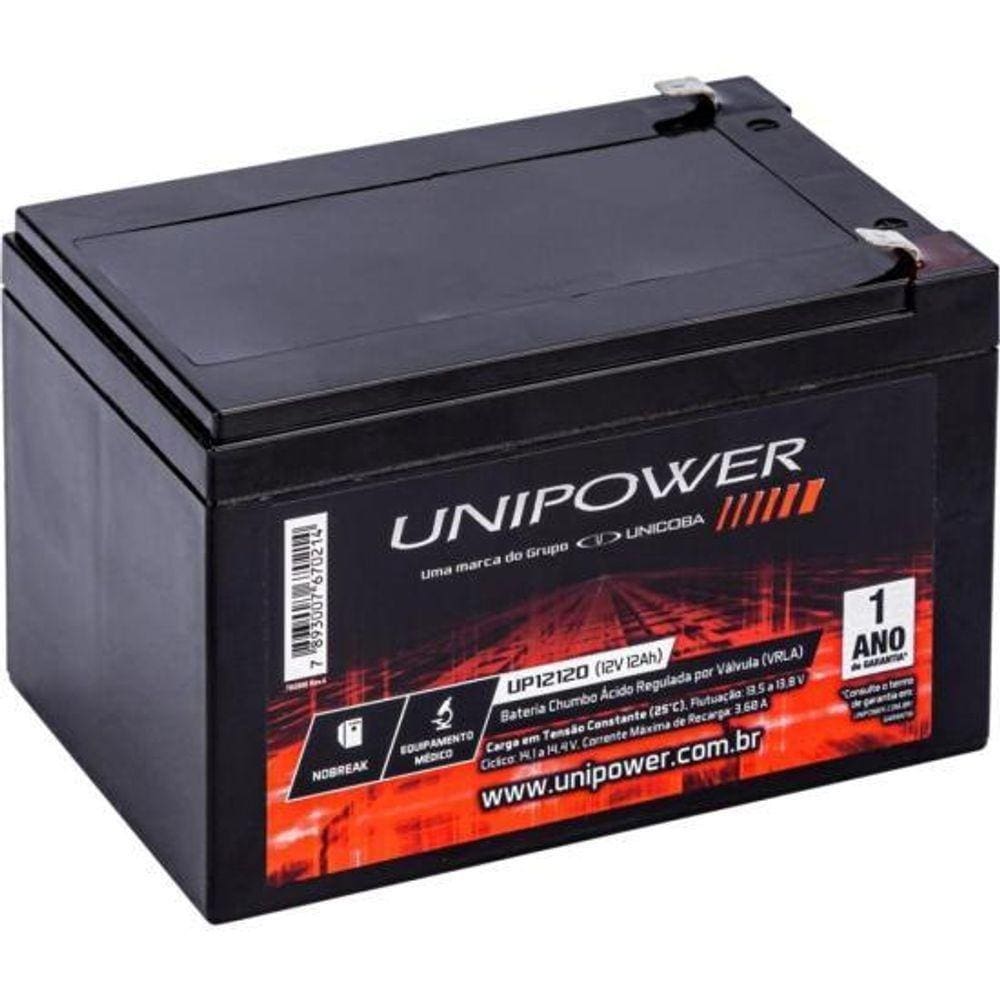 Bateria Estacionária Selada 12v 12ah Vrla Up12120 Unipower [f002]