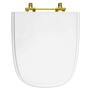 Assento Sanitario Poliester Ibiza Branco Ferragem Dourada Para Vaso Incepa
