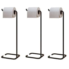 Kit 3 Porta Papel Higiênico Para Banheiro Level Preto