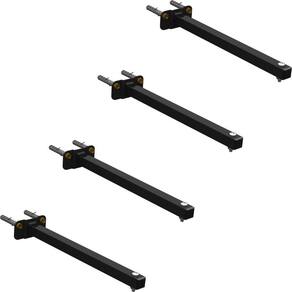 04 Suportes Refletor Base Reta Braço 100 Cm 4 Cjts - Preto