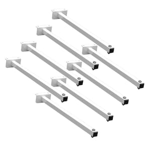8 Suportes Refletor Fachada Banner Braço 100 Cm 08 Cjt - Branco