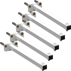 05 Suportes Refletor Base Reta Braço 70 Cm 5 Cjts - Branco