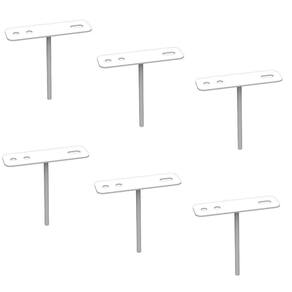 06 Suportes Espetos Estacas Chão Refletor - 06 Cjts - Branco