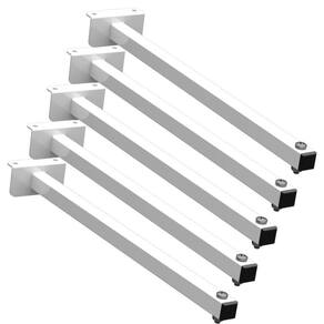 05 Suportes Refletor Fachada Banner Braço 40 Cm 05 Cj - Branco