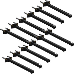 12 Suportes Refletor Base Reta Braço 60 Cm 12 Cjts - Preto