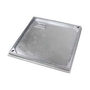 Tampa Tampão Chão Alumínio Fundido Simples Rebaixado 80x80cm
