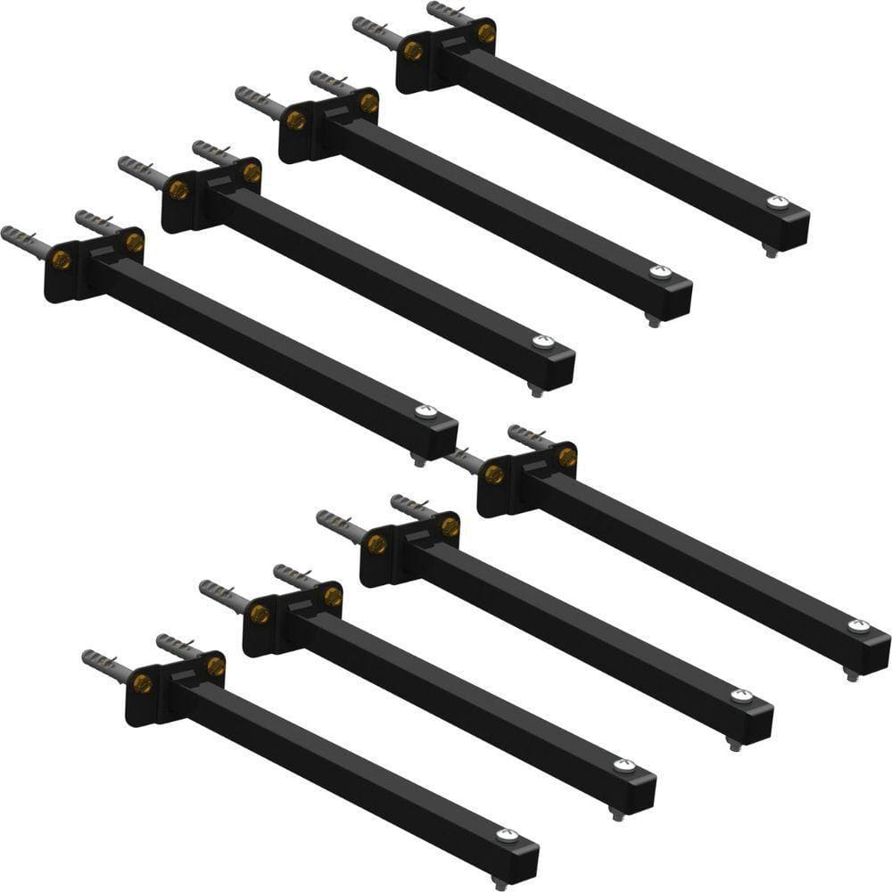 08 Suportes Refletor Base Reta Braço 70 Cm 8 Cjts - Preto