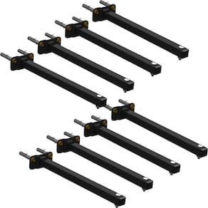 08 Suportes Refletor Base Reta Braço 40 Cm 8 Cjts - Preto