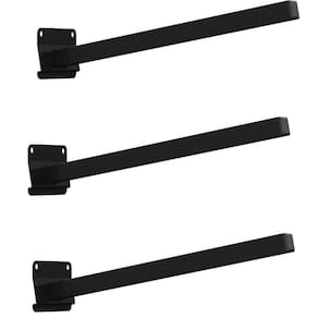 03 Suportes Refletor Base Inclinada Braço 50 Cm 03 Cj - Preto
