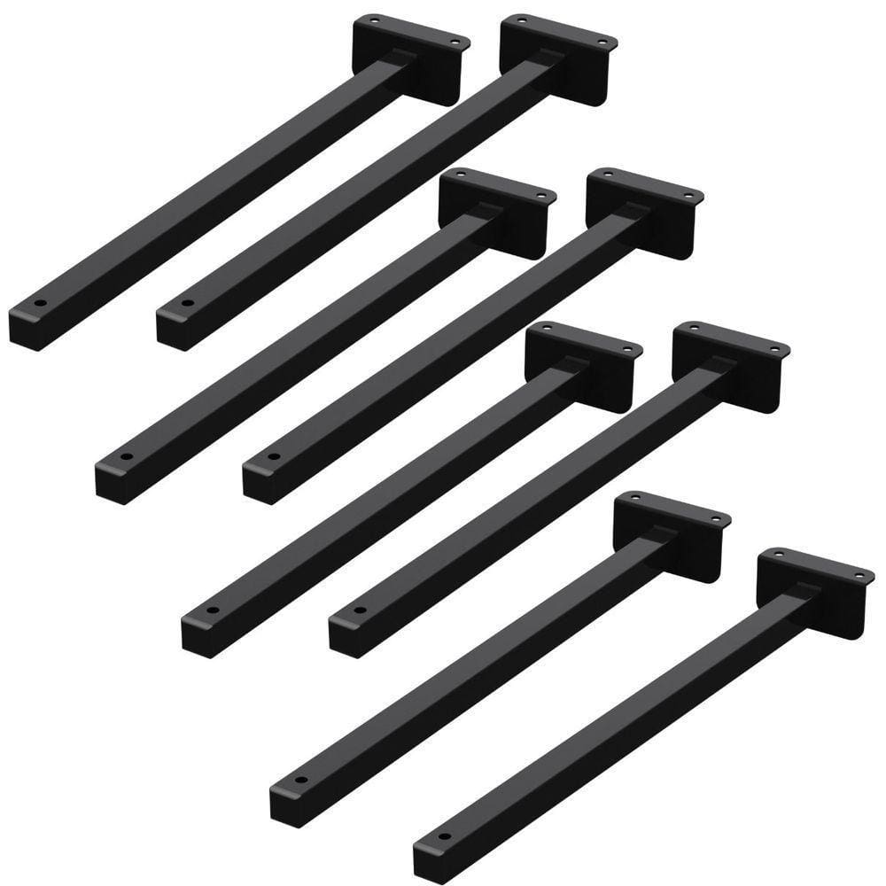 08 Suportes Refletor Fachada Banner Braço 70 Cm 08 Cjt - Preto