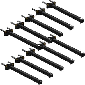 10 Suportes Refletor Base Reta Braço 80 Cm 10 Cjts - Preto