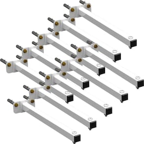 10 Suportes Refletor Base Reta Braço 20 Cm 10 Cjts - Branco