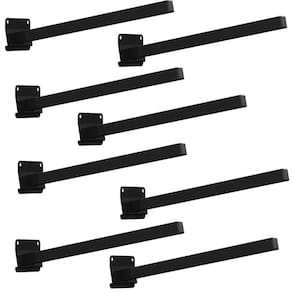 08 Suportes Refletor Base Inclinada Braço 40 Cm 08 Cj - Preto