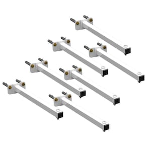 07 Suportes Refletor Base Reta Braço 20 Cm 7 Cjts - Branco