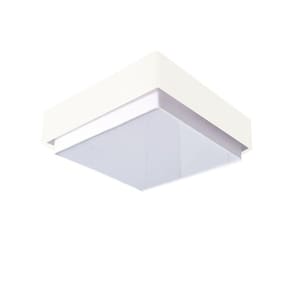 Plafon Quadrado Vivare Md-3090 Cúpula Em Tecido 45x45cm Branco Bivolt