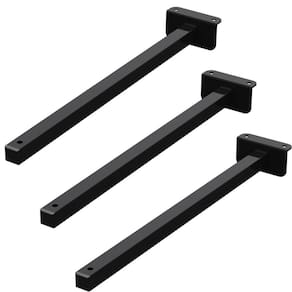 03 Suportes Refletor Fachada Banner Braço 70 Cm 03 Cjt - Preto