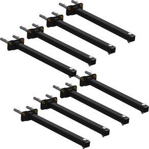08 Suportes Refletor Base Reta Braço 100 Cm 8 Cjts - Preto