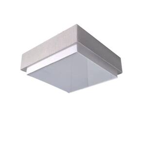 Plafon Quadrado Vivare Md-3090 Cúpula Em Tecido 45x45cm Rustico-cinza Bivolt