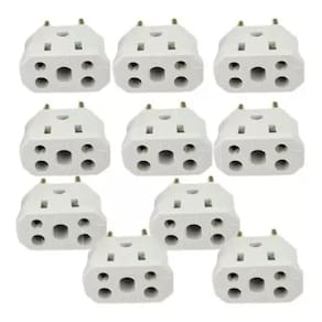 Kit 10 Plug Adaptador De Tomada Bob Esponja 10a-20a 3-2pinos