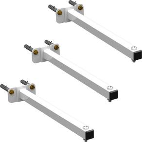 03 Suportes Refletor Base Reta Braço 50 Cm 3 Cjts - Branco