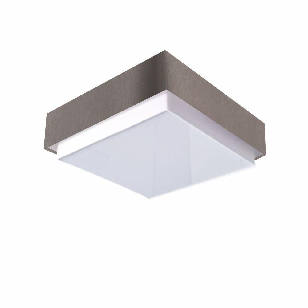 Plafon Quadrado Vivare Md-3091 Cúpula Em Tecido 50x50cm Cinza-escuro Bivolt