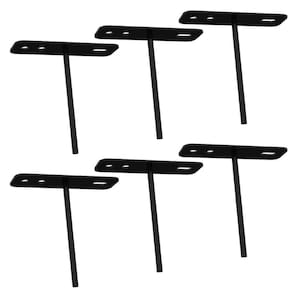 06 Suportes Espetos Estacas Chão Refletor - 06 Cjts - Preto