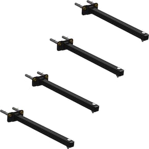 04 Suportes Refletor Base Reta Braço 60 Cm 4 Cjts - Preto