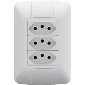Placa 4x2+ 3 Tomadas 2p+t 20a-250v Branco Branco - 250v