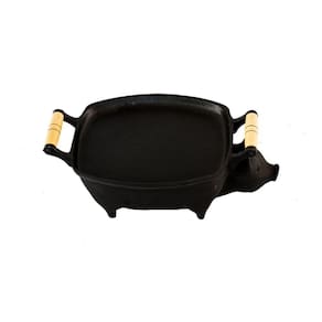 Churrasqueira Porquinho Em Ferro Fundido Com Chapa 23X28Cm