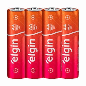 Pilha Zinco Elgin Aa 1.5v Cartela Com 4 Unidades