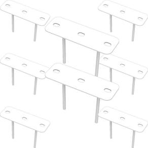08 Suportes 2 Espetos Estacas Chão Refletor 08 Cjts - Branco