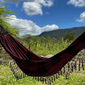 Rede De Descanso Confortável Lazer Vinho E Preto