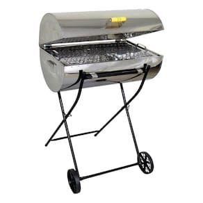 Churrasqueira Brasão Grill Inox Grelha E Carrinho 95X58X35Cm